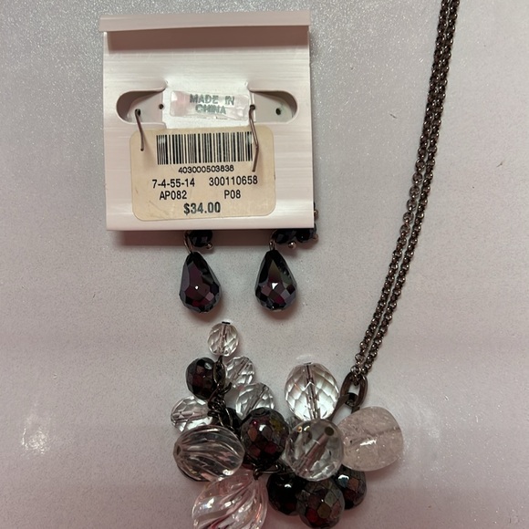 🖤WHITE HOUSE BLACK MARKET JEWELRY - NECKLACE & MATCHING EARRINGS - SPARKLES!💎 - Picture 13 of 14